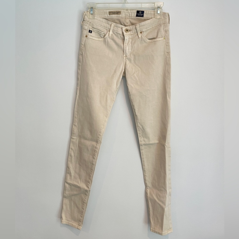 AG Jeans extreme skinny beige designer denim jeans low waist women’s size 26